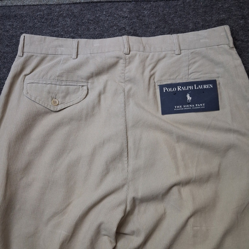 Polo Ralph Lauren Siena Corduroy Pants Mens 36x31 Pleated Cuffed Cotton Preppy - Picture 13 of 16